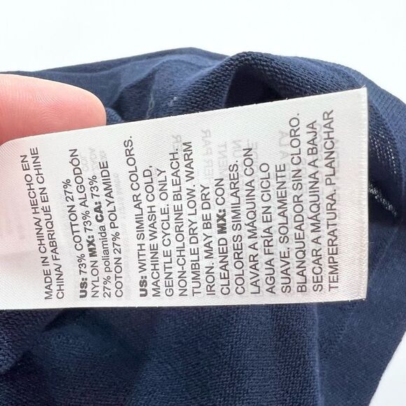 Chico's Tank Sweater Women's Navy Blue 1 Medium Romance Sleeveless Cotton NWT - Picture 7 of 9